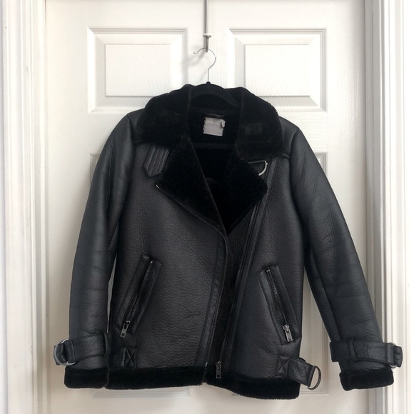 ASOS Jackets & Blazers - ASOS Faux Shearling Moto Jacket